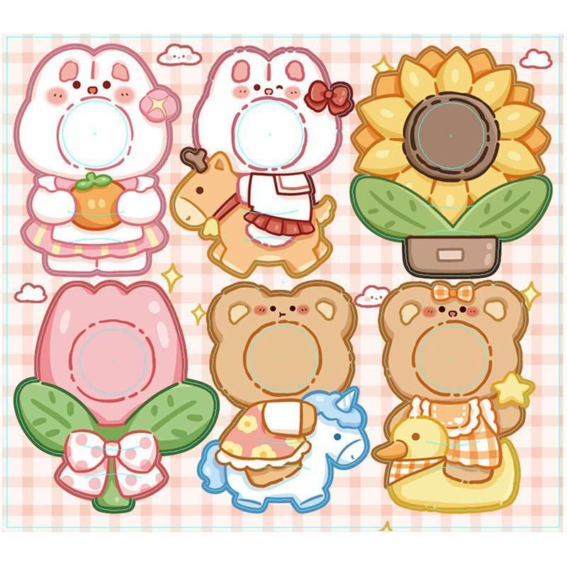 180pcs Cartoon Pattern Children's Lollipop Decorative Paper Cards Party Favors