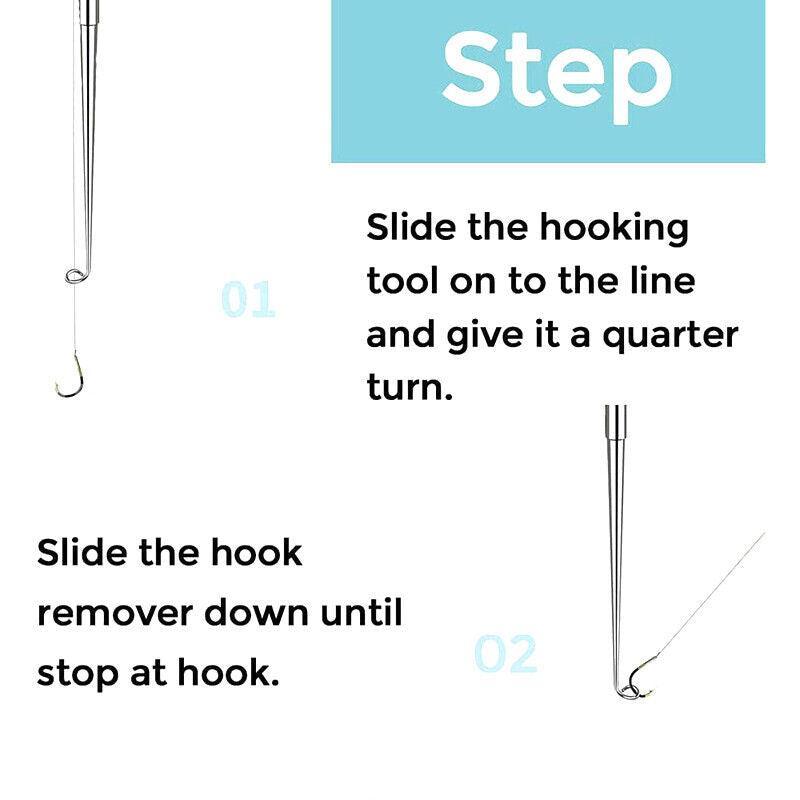 Fishing Hook Remover Stainless Steel Fishhook Dehooker Hook Detacher Extractor - Black