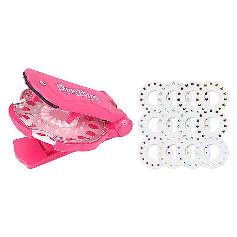 Diamond Hair Sparkle Stapler Machine Tools Kit Gems for Shirt Decor Girls - 1 hair sticking drill +12 sticking drills