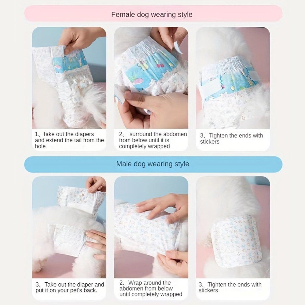 Dog Physiological Pants Pet Diaper Underwear for Hygiene and Incontinence Management - Male - L