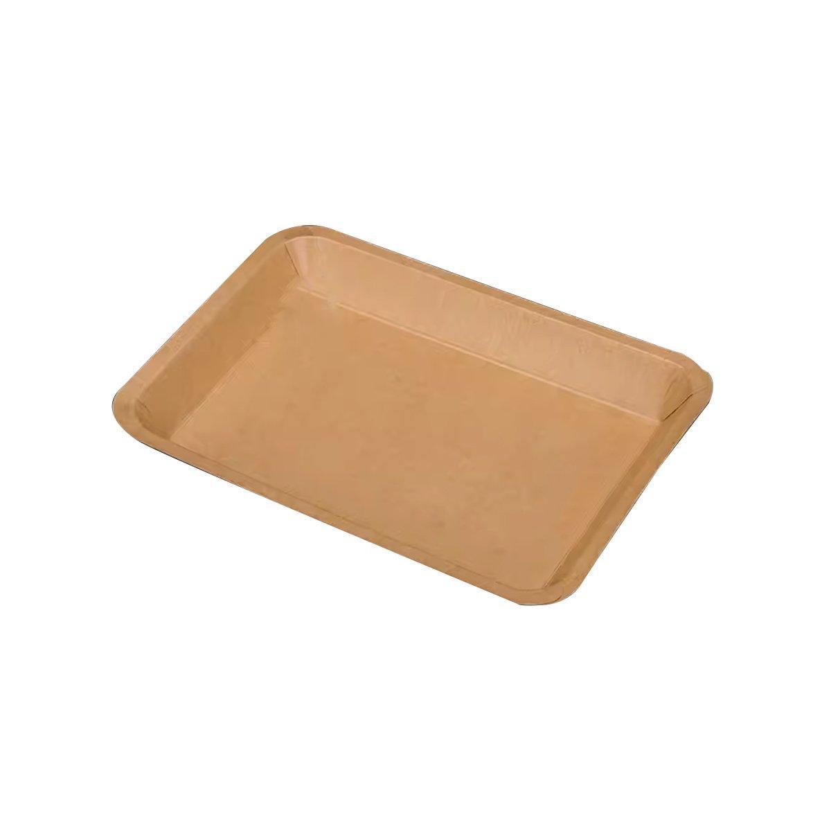 100pcs Eco-friendlyKraft Paper Trays for Fries Snacks Greaseproof Hot Dog Trays - 6#400ml