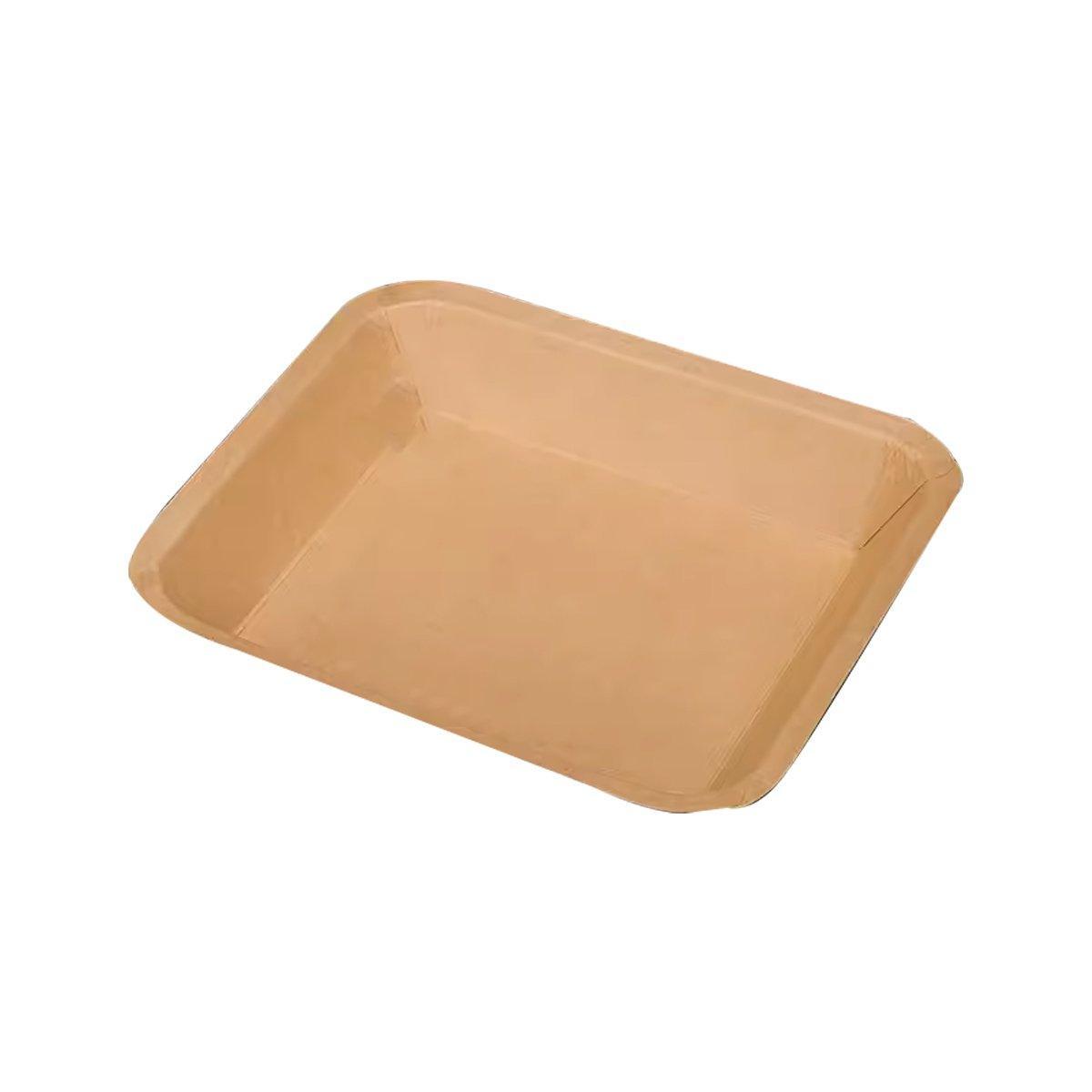 100pcs Eco-friendlyKraft Paper Trays for Fries Snacks Greaseproof Hot Dog Trays - 6#400ml