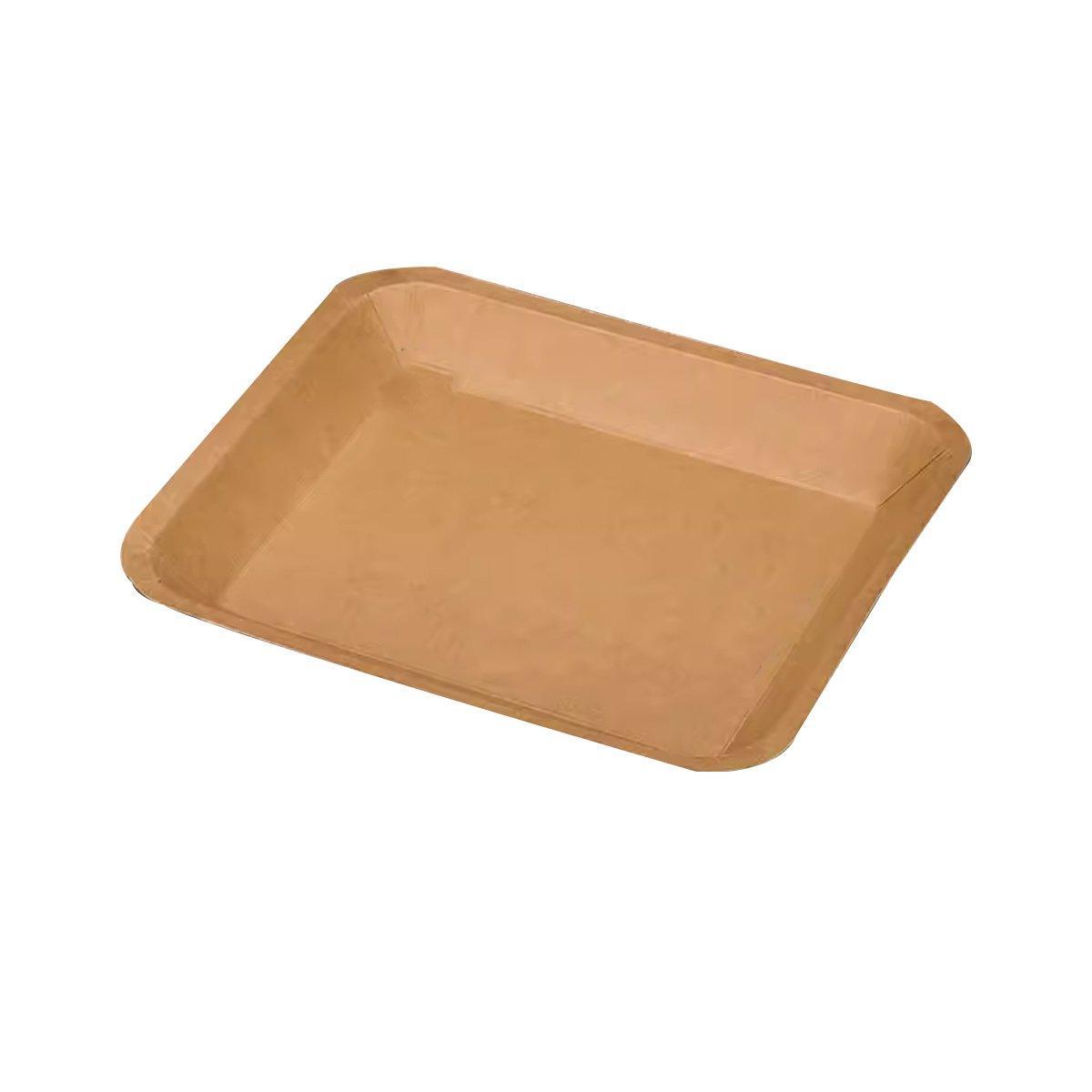 100pcs Eco-friendlyKraft Paper Trays for Fries Snacks Greaseproof Hot Dog Trays - 6#400ml