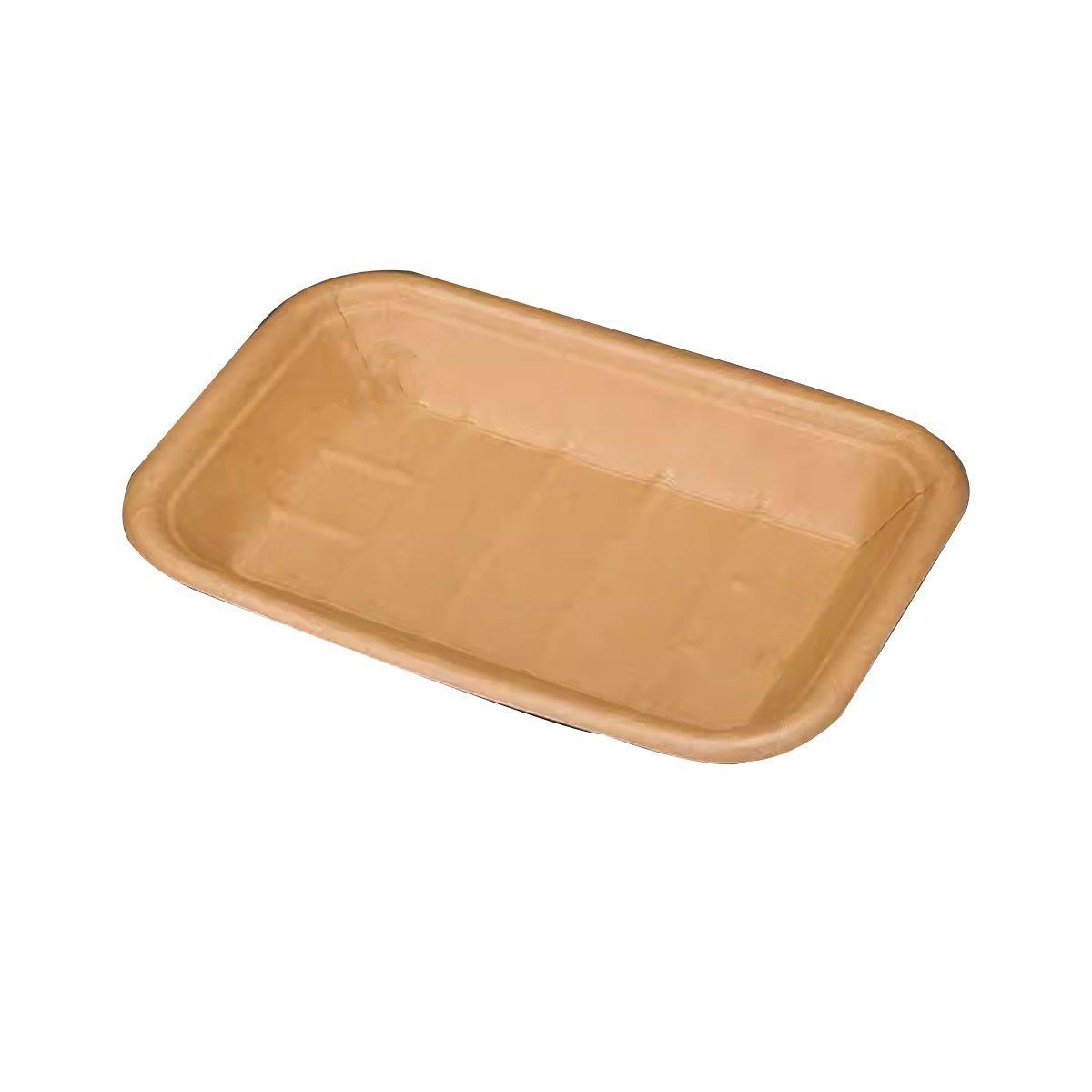 100pcs Eco-friendlyKraft Paper Trays for Fries Snacks Greaseproof Hot Dog Trays - 6#400ml
