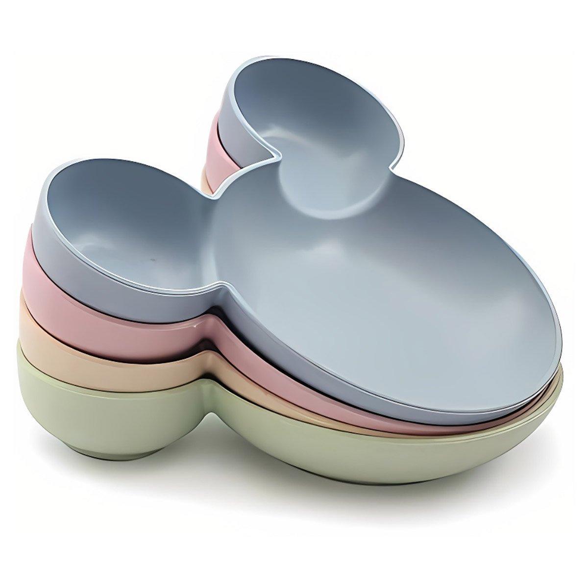 4PCS Wheat Straw Tableware Set Anti Fall Bowls Children Dish Dinner Plate Bowl