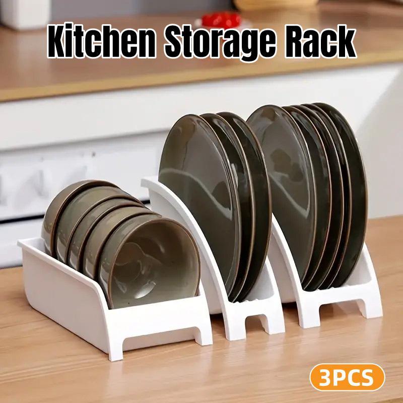 3pcs Home Bowl Storage Cabinet Built-in Cutlery Dish Rack Shelf Organizer Set