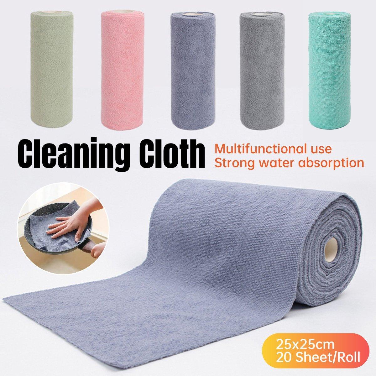 Multifunctional Kitchen Cleaning Towel Strong Absorbent Hand Tear Dish Cloth - Cyan Blue