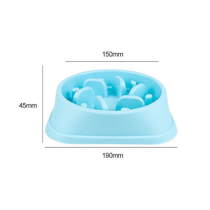 Dog-Bowl Dishes Slow-Feeder Large Pet-Eat Dogs Food-Nonslip Interactive - Blue