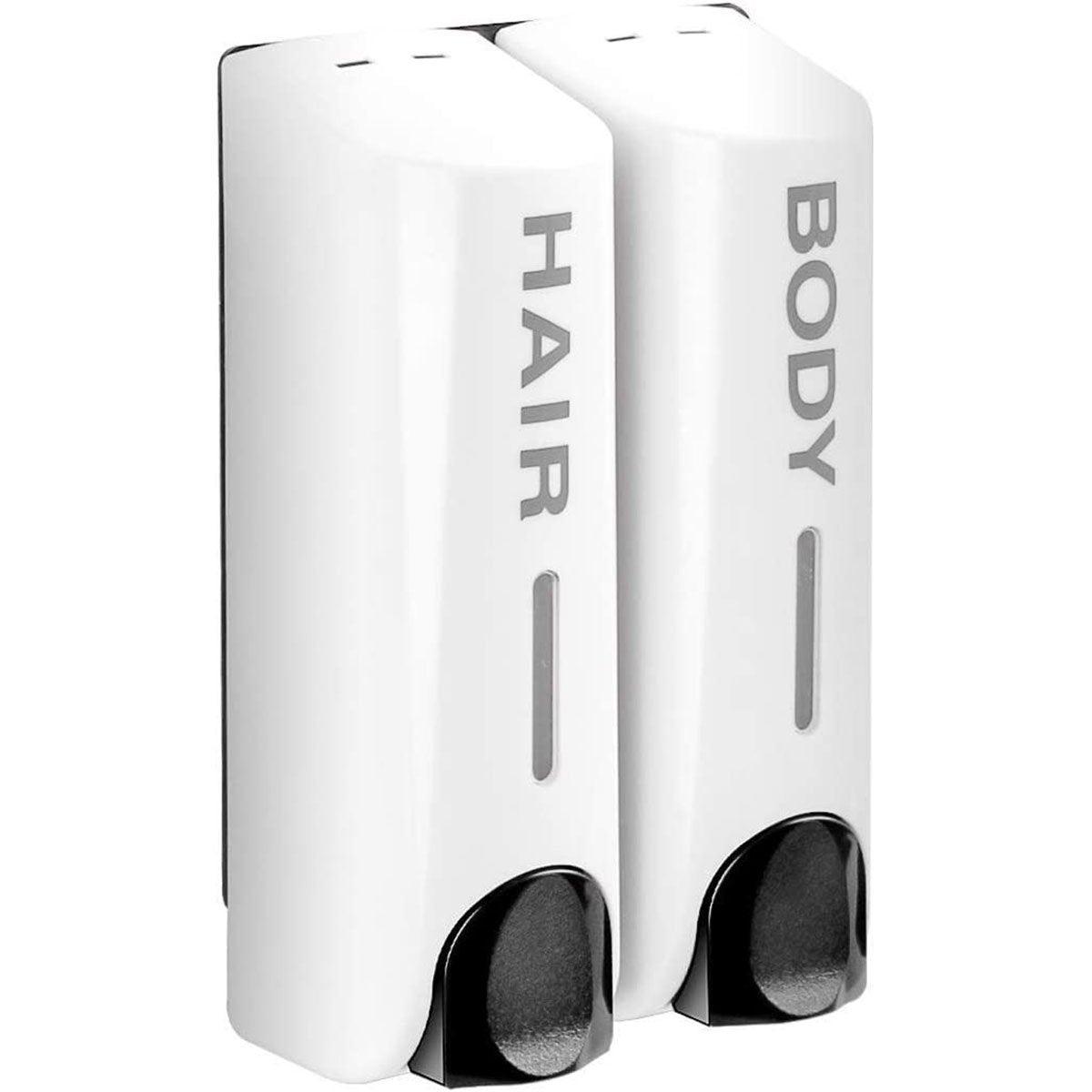 Hotel Wall Mounted Soap Dispenser Bathroom Shampoo Shower Gel Hand Soap Box - Black-Double