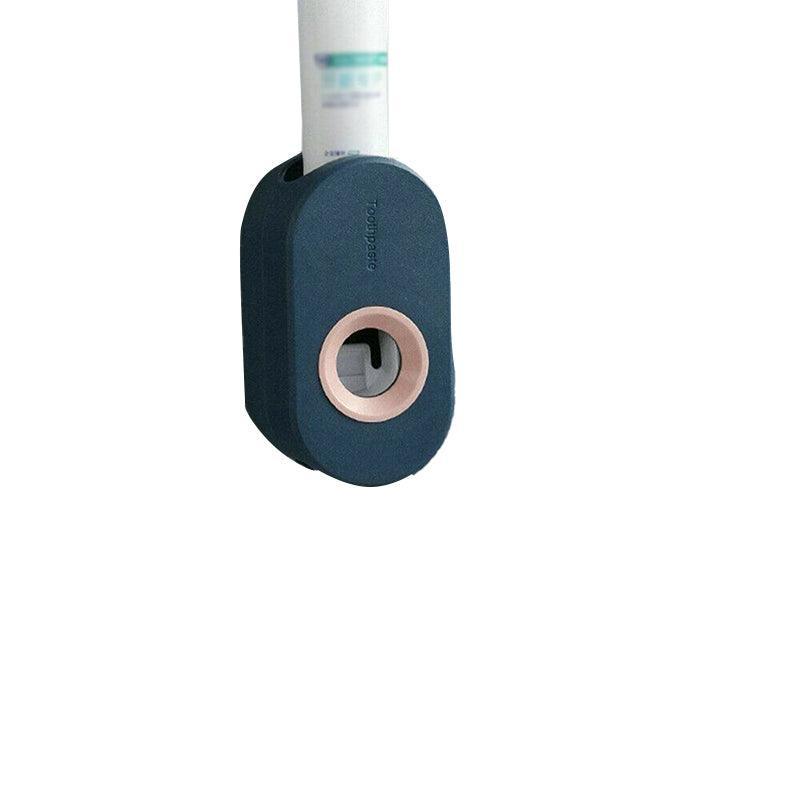 Automatic Toothpaste Dispenser Bathroom Wall-Mounted Rack Toothbrush Holder - Pink