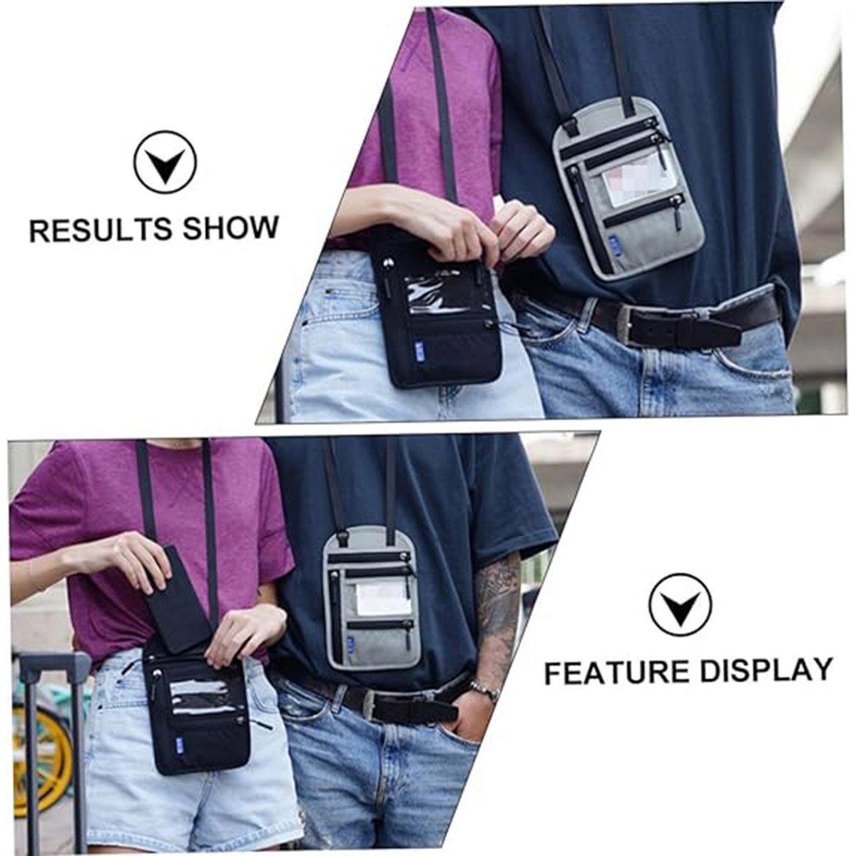 Multi-Functional Travel Passport Document Bag Protective Case Cover Holder - Lake Blue