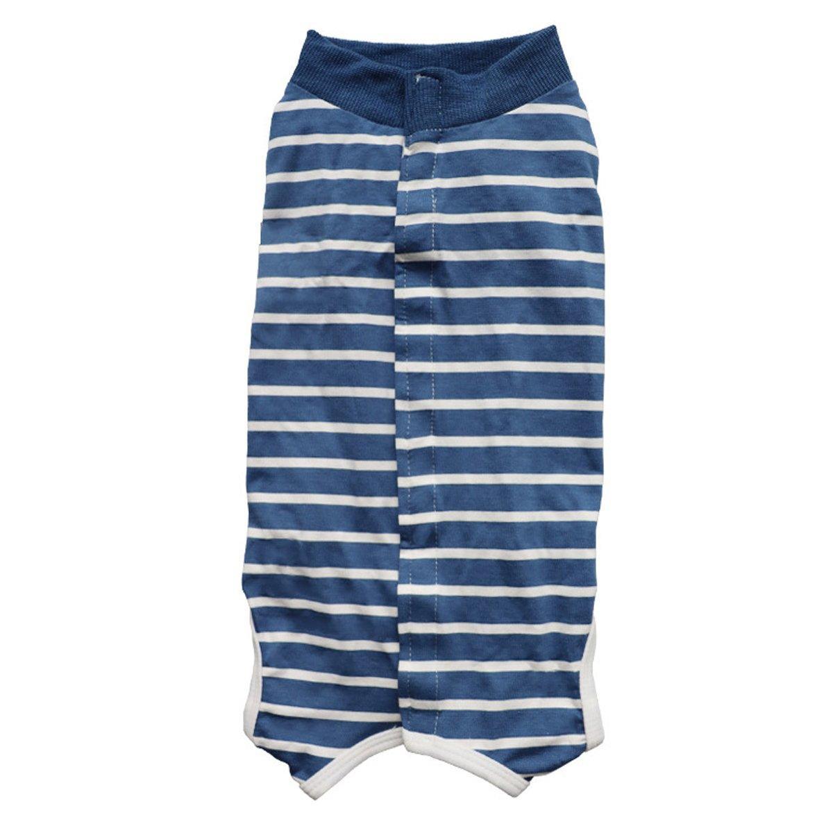 Dog Recovery Suit Anti-Lick Wound Protector Pet Clothing Post-Surgery Belly - Stripes-XL