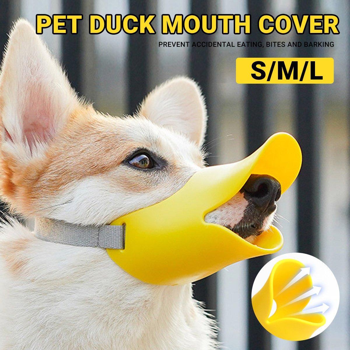 Comfortable Silicone Dog Muzzle Anti-Bite Soft Duck Muzzle Pet Training Supplies - L