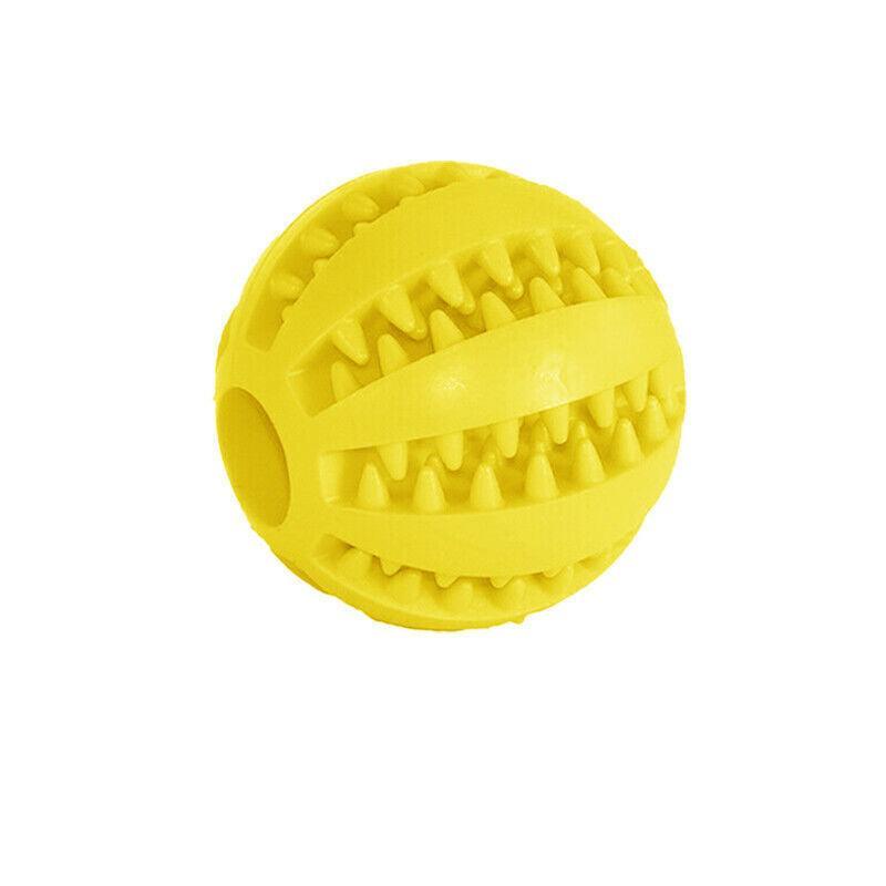 Dog Chew Toy Rubber Ball Treat Dispenser Dental Cleaning Training Play Ball - Orange Rugby (11.5CM)