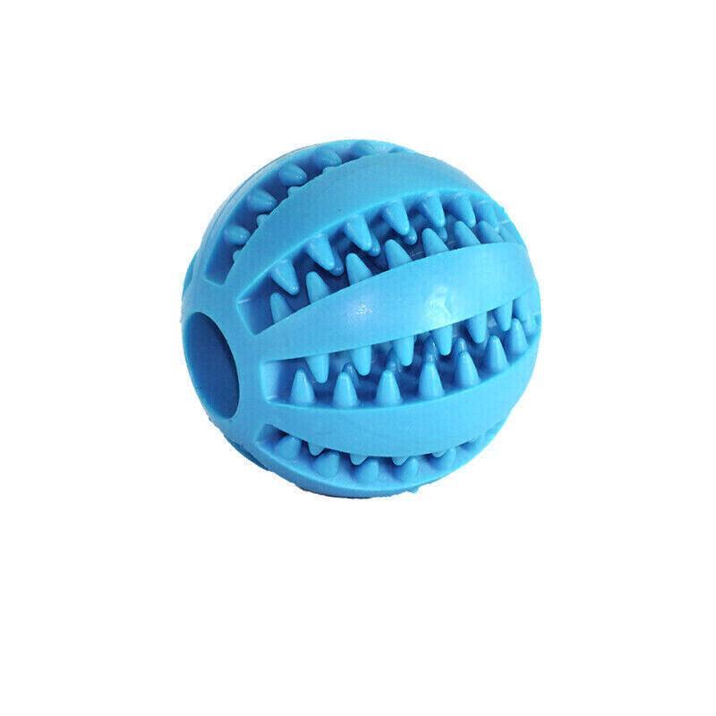 Dog Chew Toy Rubber Ball Treat Dispenser Dental Cleaning Training Play Ball - Light Blue Rugby (11.5CM)