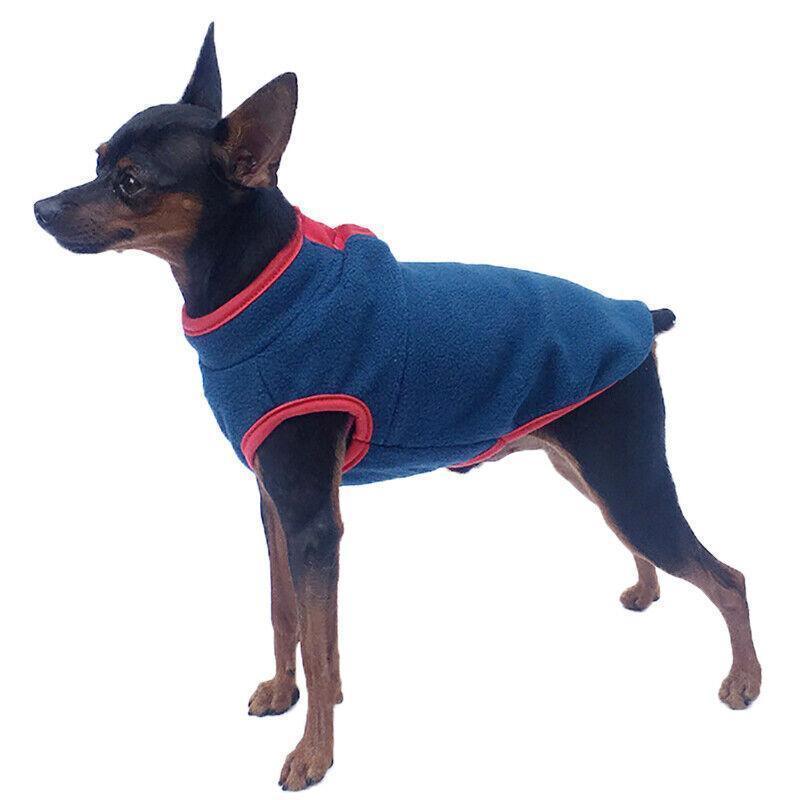 L Pet Dog Puppy Winter Warm Fleece Jumper Vest Coat Jacket Apparel Clothes Outdoor - Grey