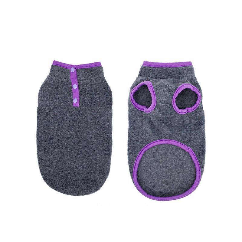 XL Pet Dog Puppy Winter Warm Fleece Jumper Vest Coat Jacket Apparel Clothes - Grey