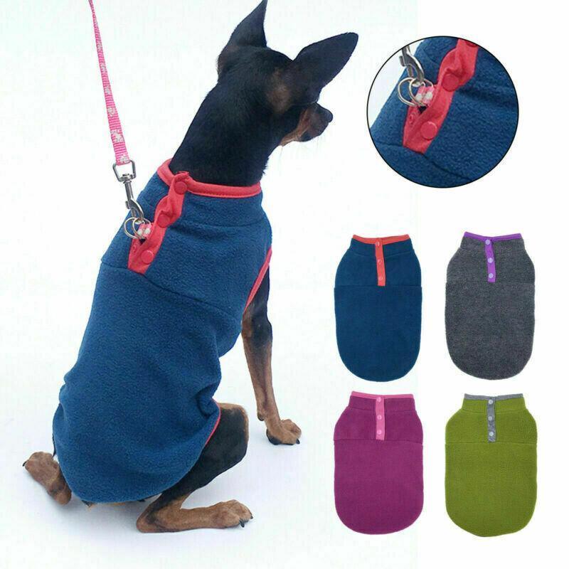 XL Pet Dog Puppy Winter Warm Fleece Jumper Vest Coat Jacket Apparel Clothes - Pink