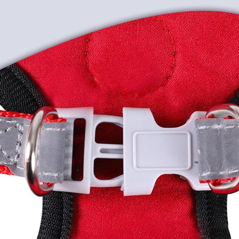 Dog Harness Cat Lead Puppy Leash Vest Mesh Breathe Adjustable Braces Small Pet Red - XS