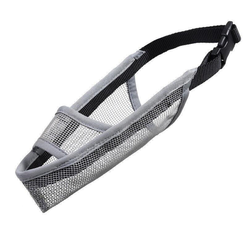 Adjustable XL Size Pet Dog Mask Mouth Muzzle Anti Barking Bite Stop Chewing Mask - Grey