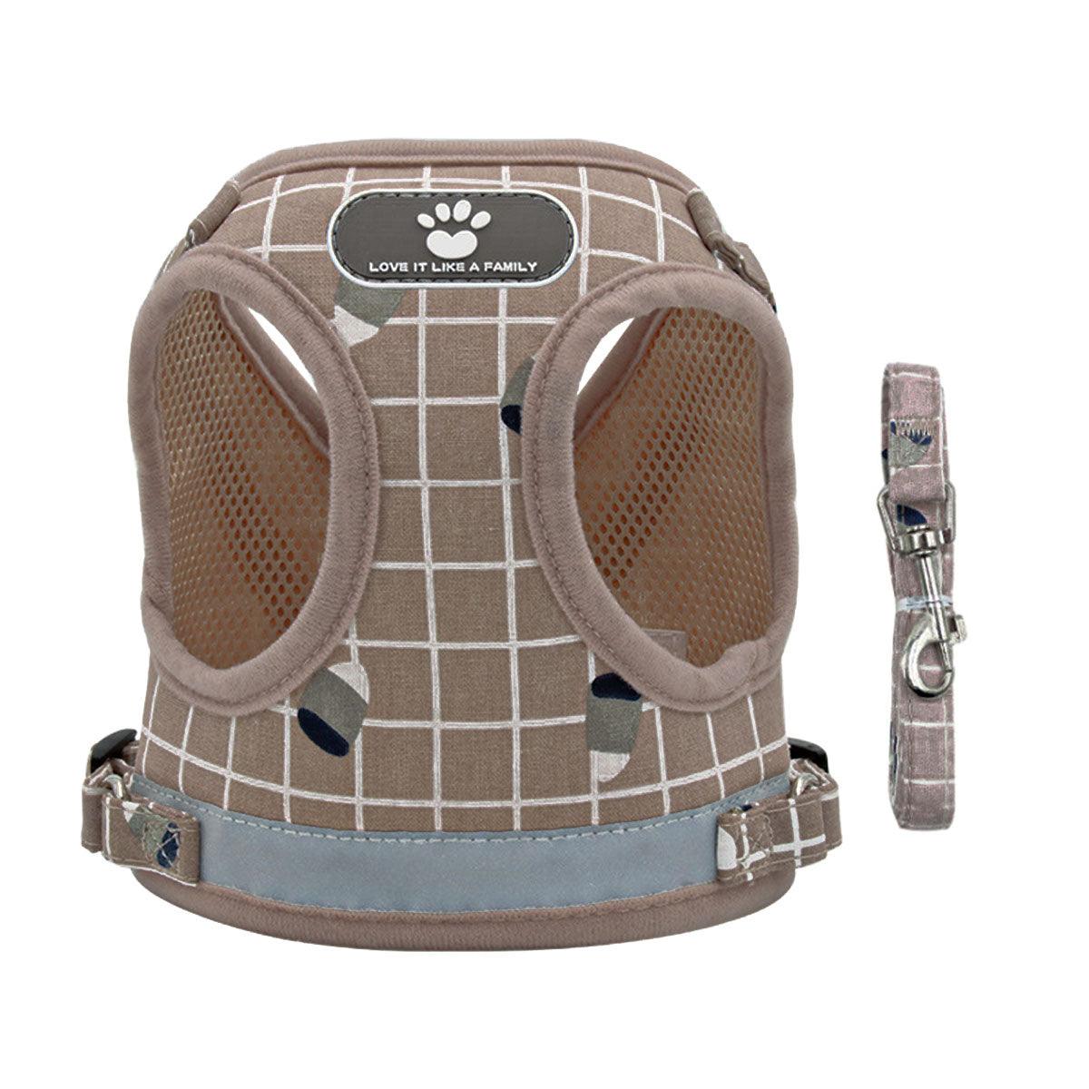 Pink Kitten Dog Cat Walking Harness Lead Leash Collar Pet Vest Mesh Adjustable - M