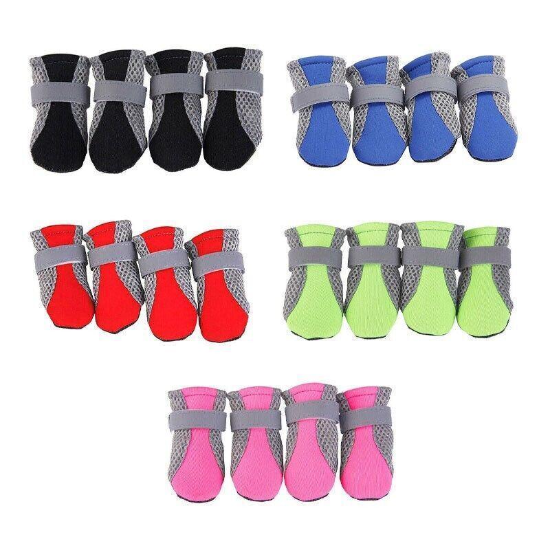 4PCS L Size Anti Slip Waterproof Protective Dog Shoes Rain Boots Pet Socks Booties - Black