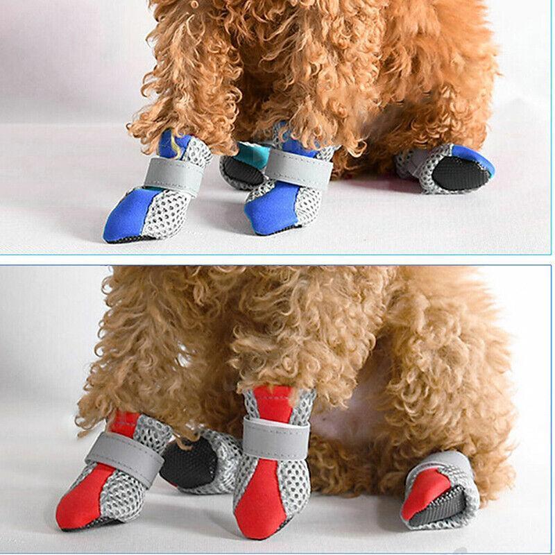 4PCS L Size Anti Slip Waterproof Protective Dog Shoes Rain Boots Pet Socks Booties - Blue