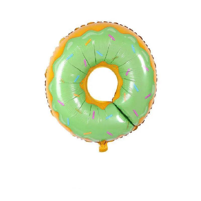 Donut Foil Balloon 75Cm Pink Green Spinkles Party Food Helium Quality Decoration - Green