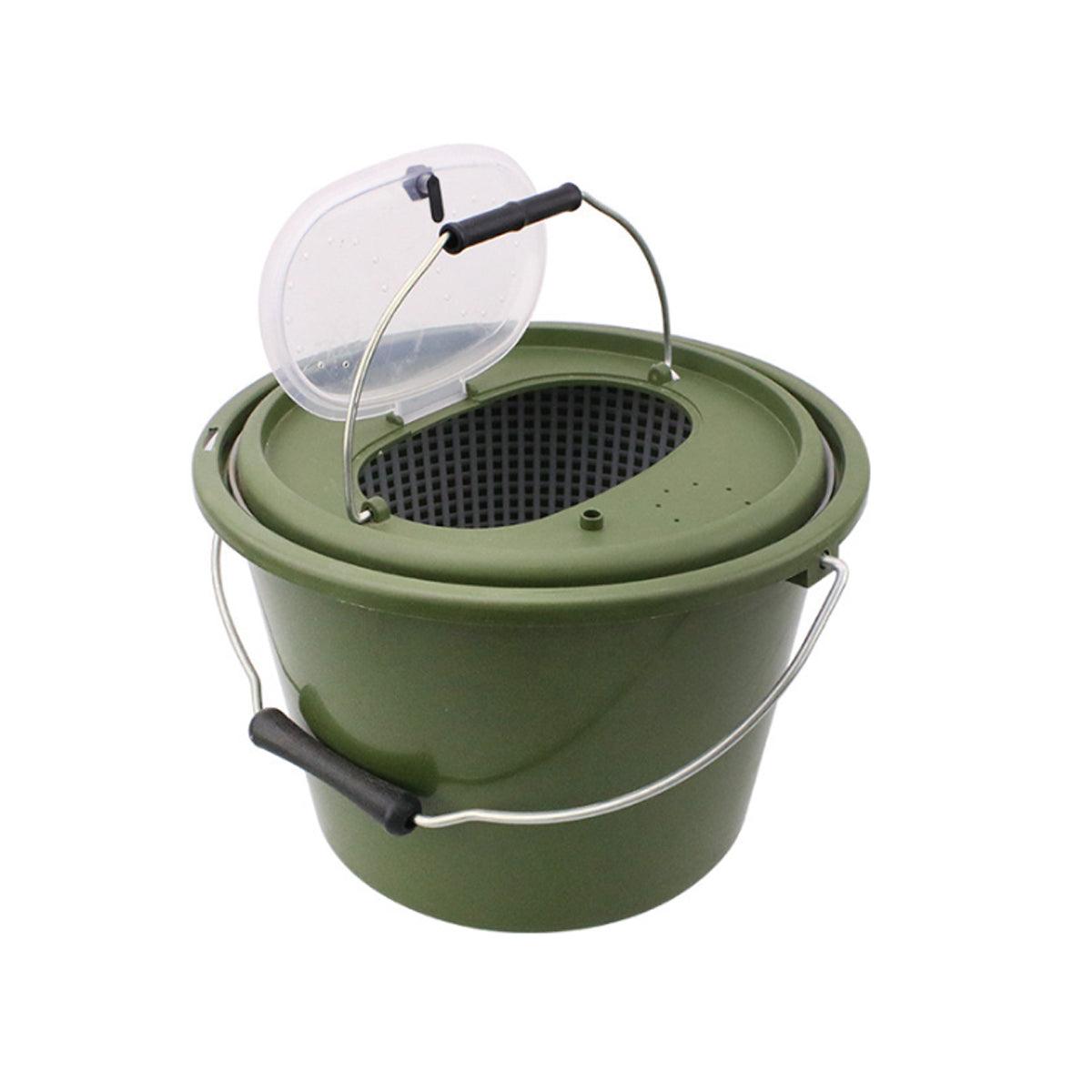 Portable Double Live Fish Bucket Breathable Fish Storage Container for Fishing - S