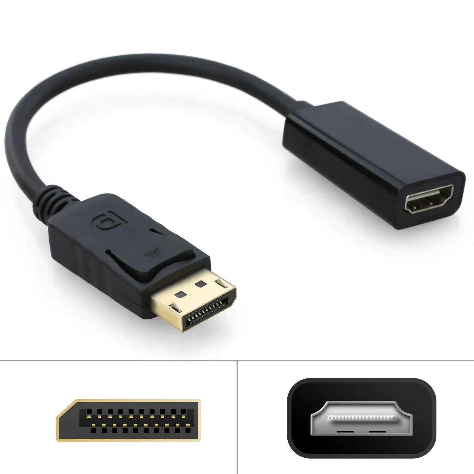 4K/1080p DisplayPort Display Port DP Male to HDMI Female Adapter Converter Cable - 1080p-DP Male to HDMI Female
