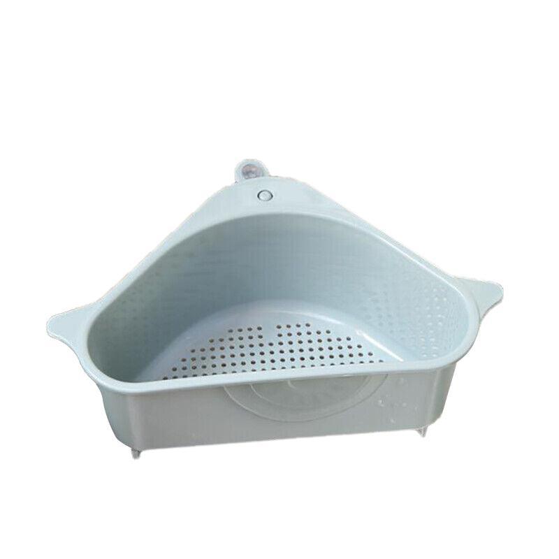 Triangle Sink Kitchen Storage Drain Basket Rack Shelf Holder Strainer Organizer - Grey