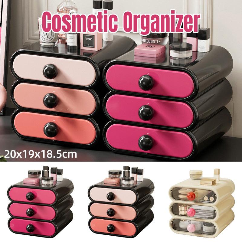 Drawer Cosmetic Organizer Desktop Storage Organizer for Makeup Desk Accessories - White