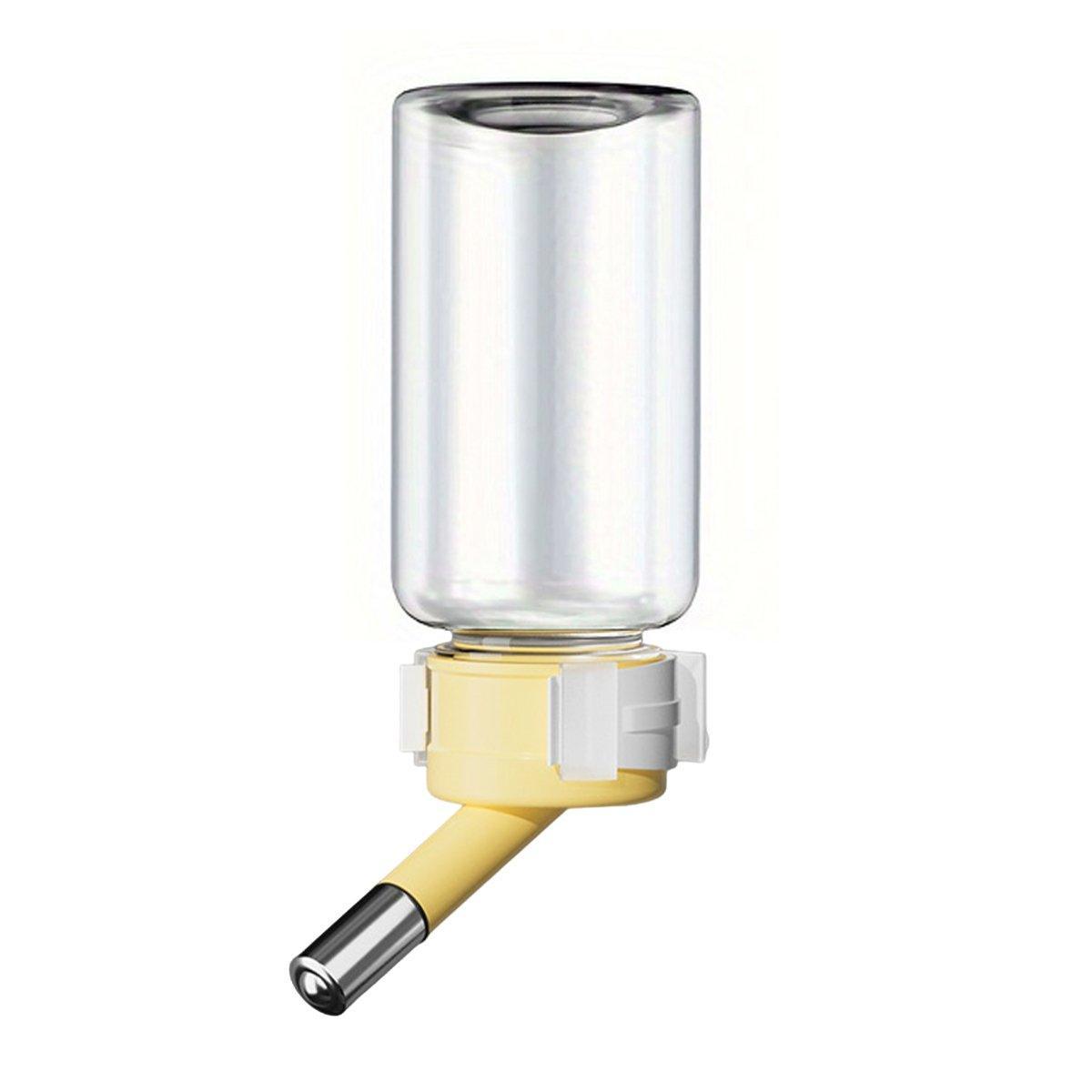 Pet Water Bottle for Hamster Guinea Pig Rabbit Vacuum Drinking Feeder Kettle - 80ml-Yellow