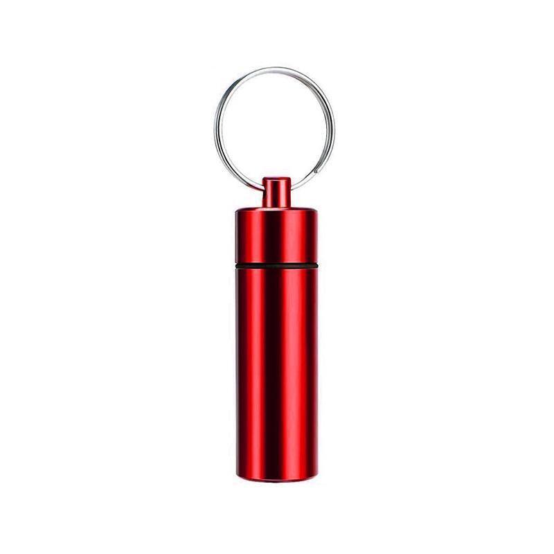 Aluminum Pill Box Case Bottle Cache Drug Holder Keychain Container Waterproof - Yellow