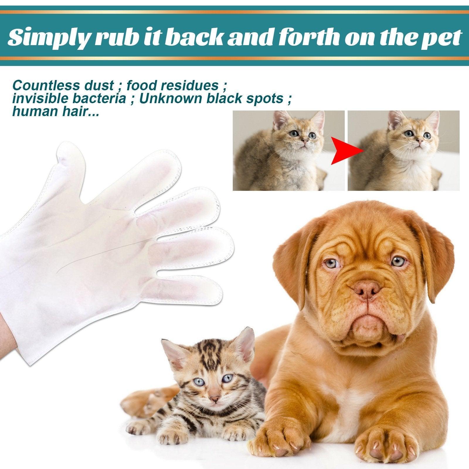 10XPet Cat Dog Dry Washing Gloves Bath Remove Odor Cleaning Decontamination Care