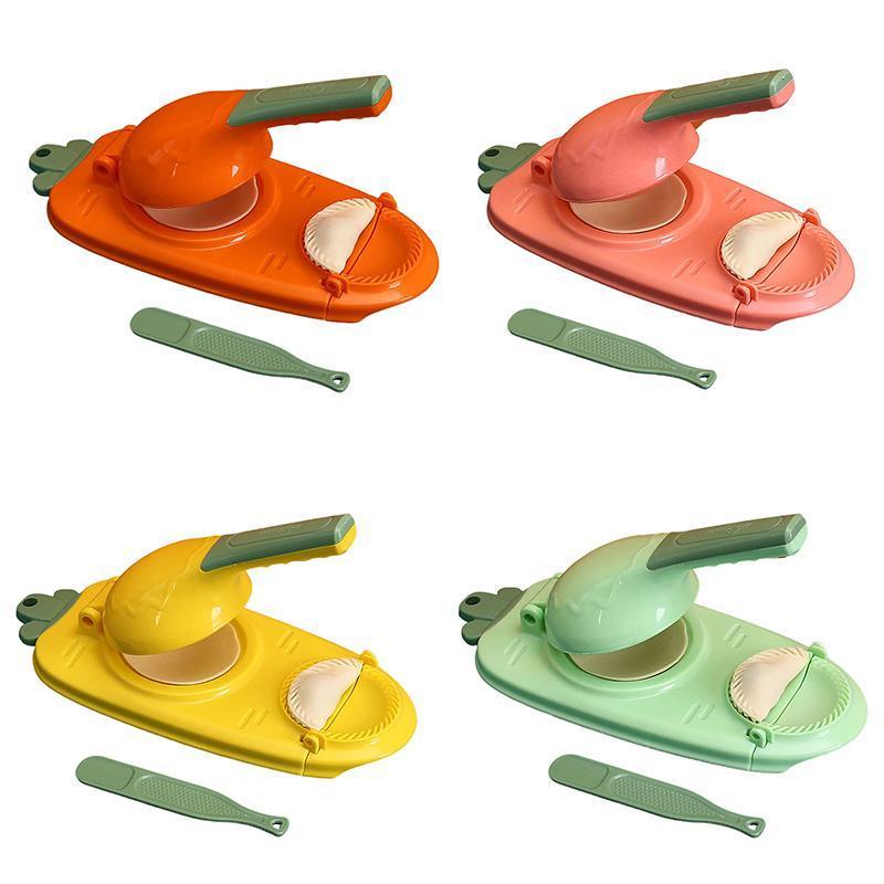 2in1 Dumpling Skin Chapati Maker Press Machine Wrapper Mould Handle Tools Pastry - Leather Pink