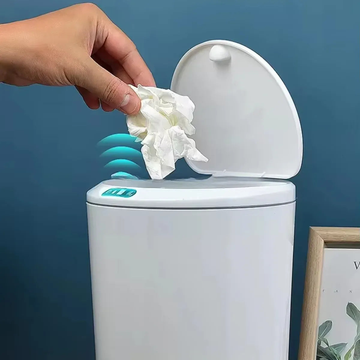1-Piece 12L Automatic Sensor Bin, Grey