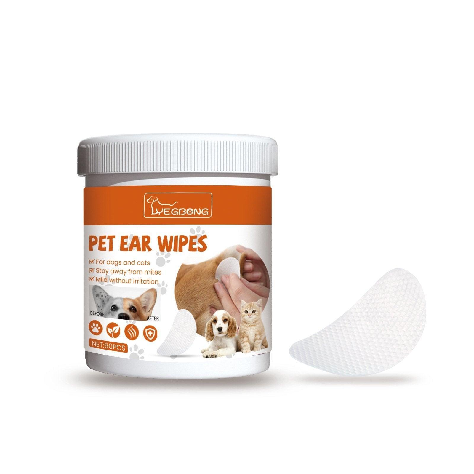 Pet Ear Wipes Gentle Cleaning Deodorizing Mite Removal Ear Wax Care Products