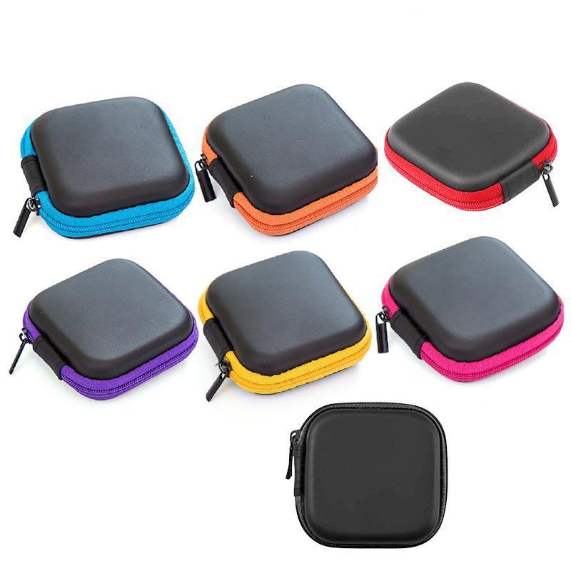 Portable Hard Case Pouch Storage Bag For Earphone Headphone Earbuds Cable - Rose Red