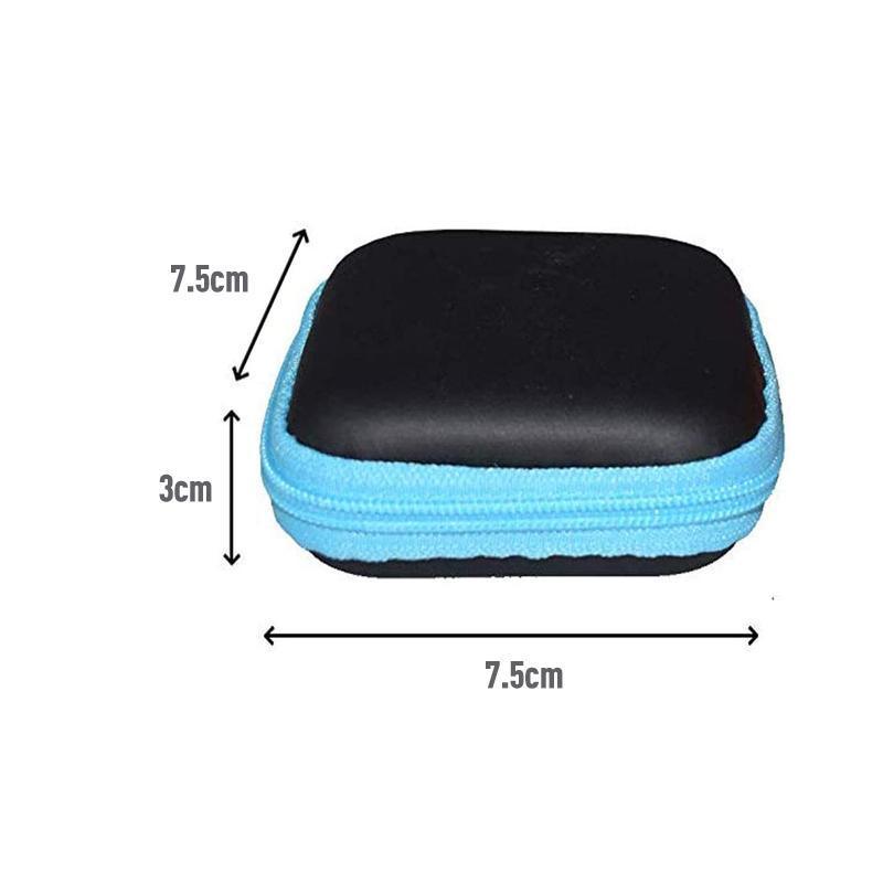 Portable Hard Case Pouch Storage Bag For Earphone Headphone Earbuds Cable - Rose Red