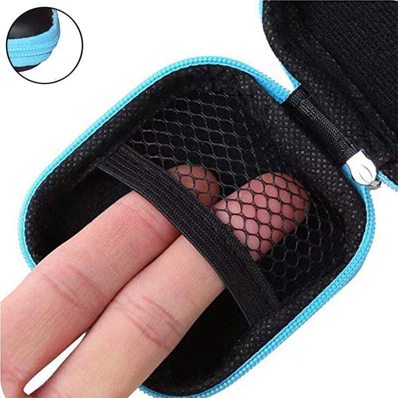 Portable Hard Case Pouch Storage Bag For Earphone Headphone Earbuds Cable - Rose Red