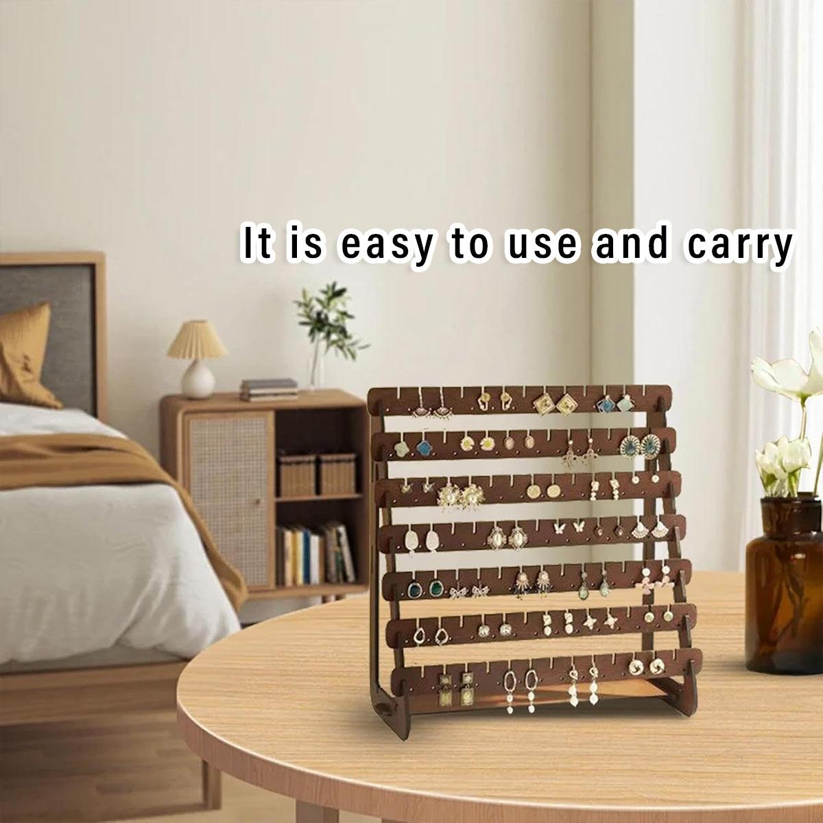 Vintage Wooden Earring Holder Jewelry Display Stand Organizer for Earrings