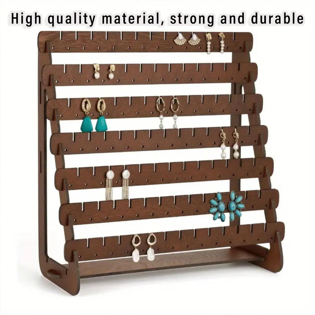 Vintage Wooden Earring Holder Jewelry Display Stand Organizer for Earrings