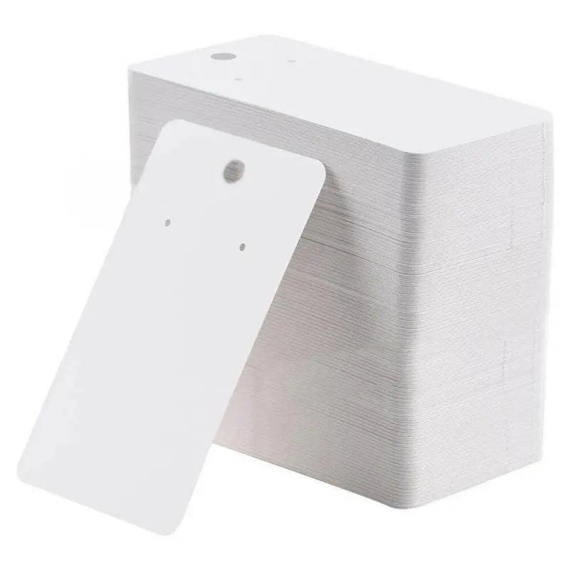 100Pcs Cardboard Earring Display Cards for Jewelry Accessories - White