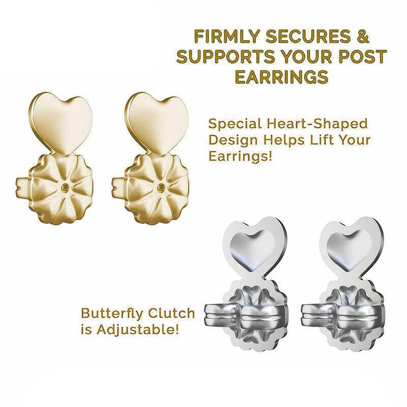 Hypoallergenic Fits Earrings Ear Support Lifts Magic Bax Backs Studs Auxiliary - Silver