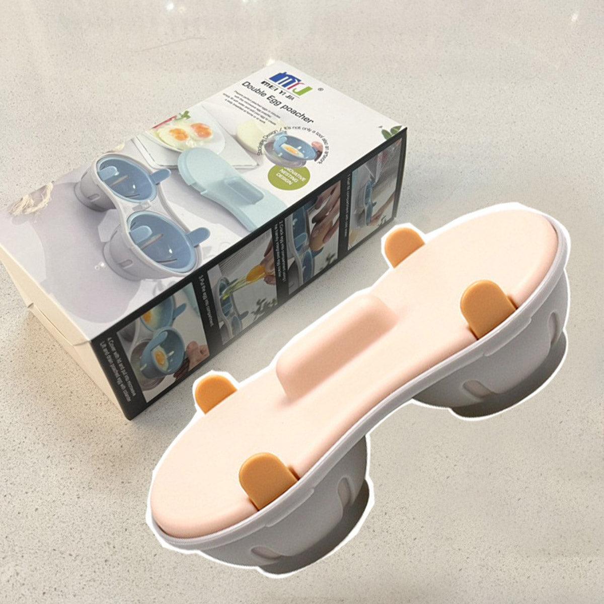 Microwave Egg Steamer With Lid Kitchen Egg Cooker Poacher Steam Box Container - Orange