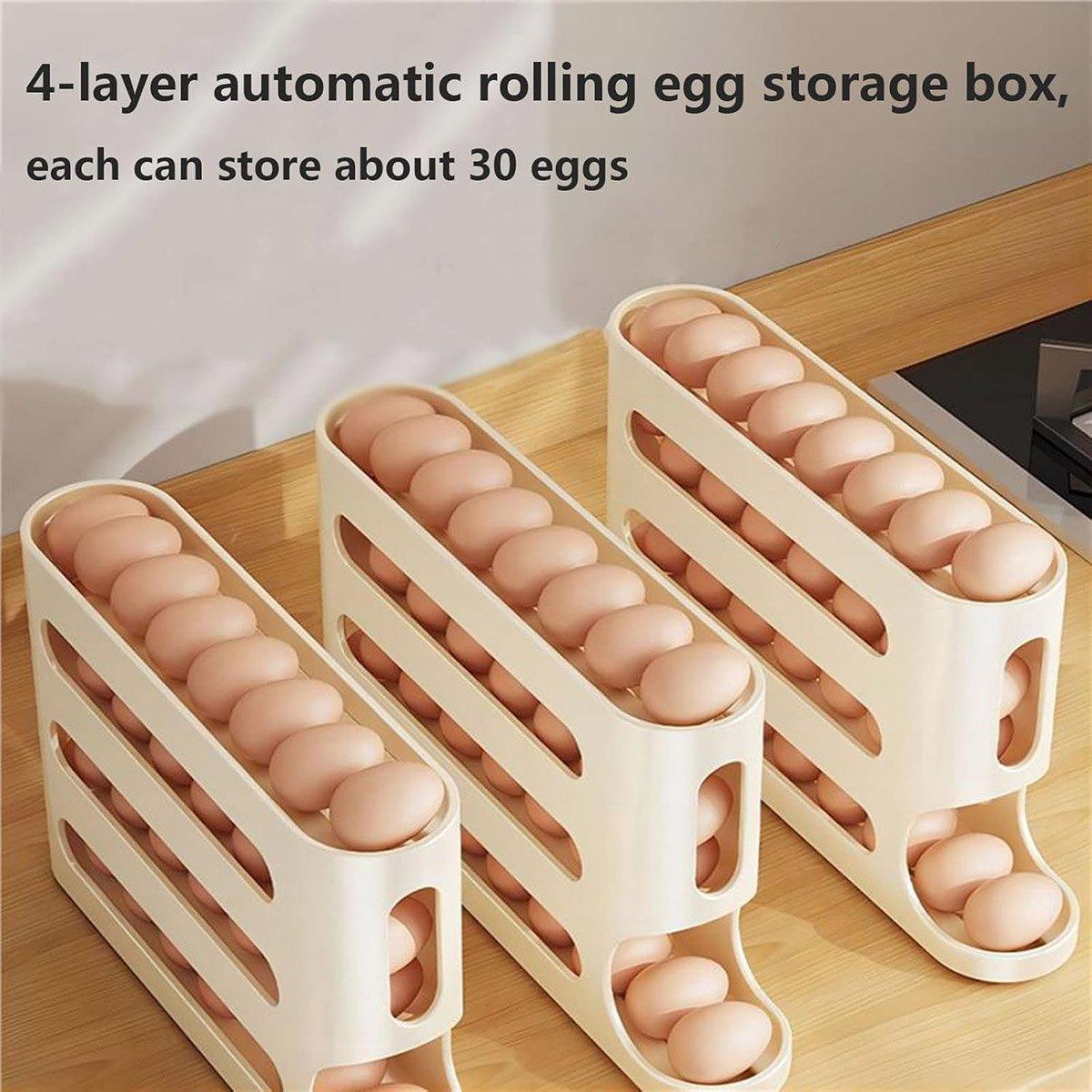 2pcs 4 Tier Slide Egg Organizer Storage Box Ladder Design for Egg Carton Holder