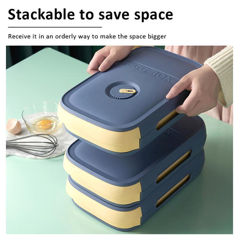 Drawer Type Eggs Tray Fruit Storage Box Kitchen Stacking Holder Food Container - Green