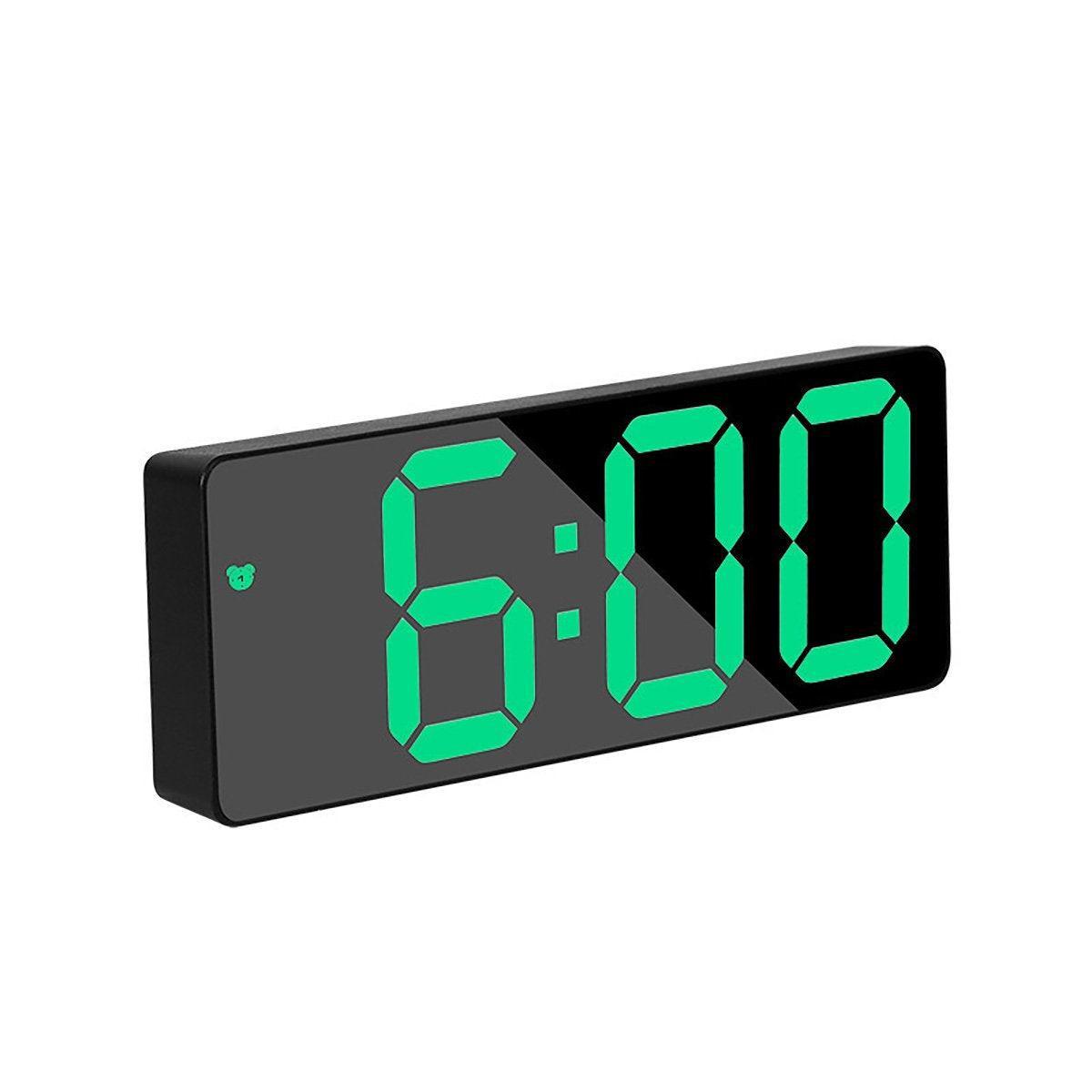 LED Digital Alarm Clock Large Display Dual Power Options Home Office Decor - White