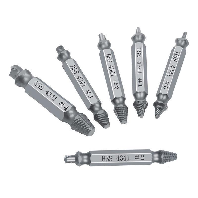 6Pcs Damaged Screw Extractor Set Easy Out Broken Drill Bit Remover Kit Speed Out